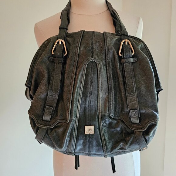 Green Distressed Leather Kooba Shoulder Bag, very good condition - Picture 3 of 7